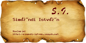Simándi István névjegykártya